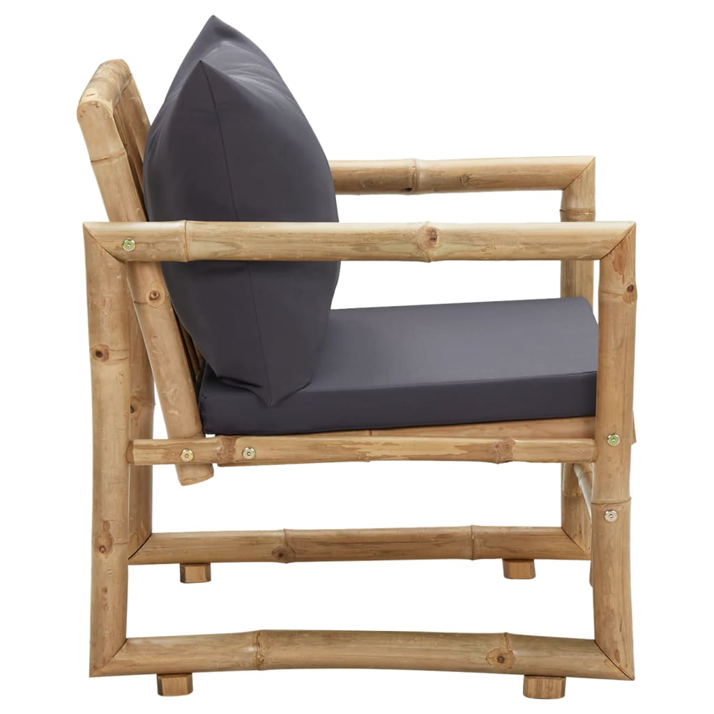 vidaXL Gartenstühle mit Kissen 2 Stk. Bambus