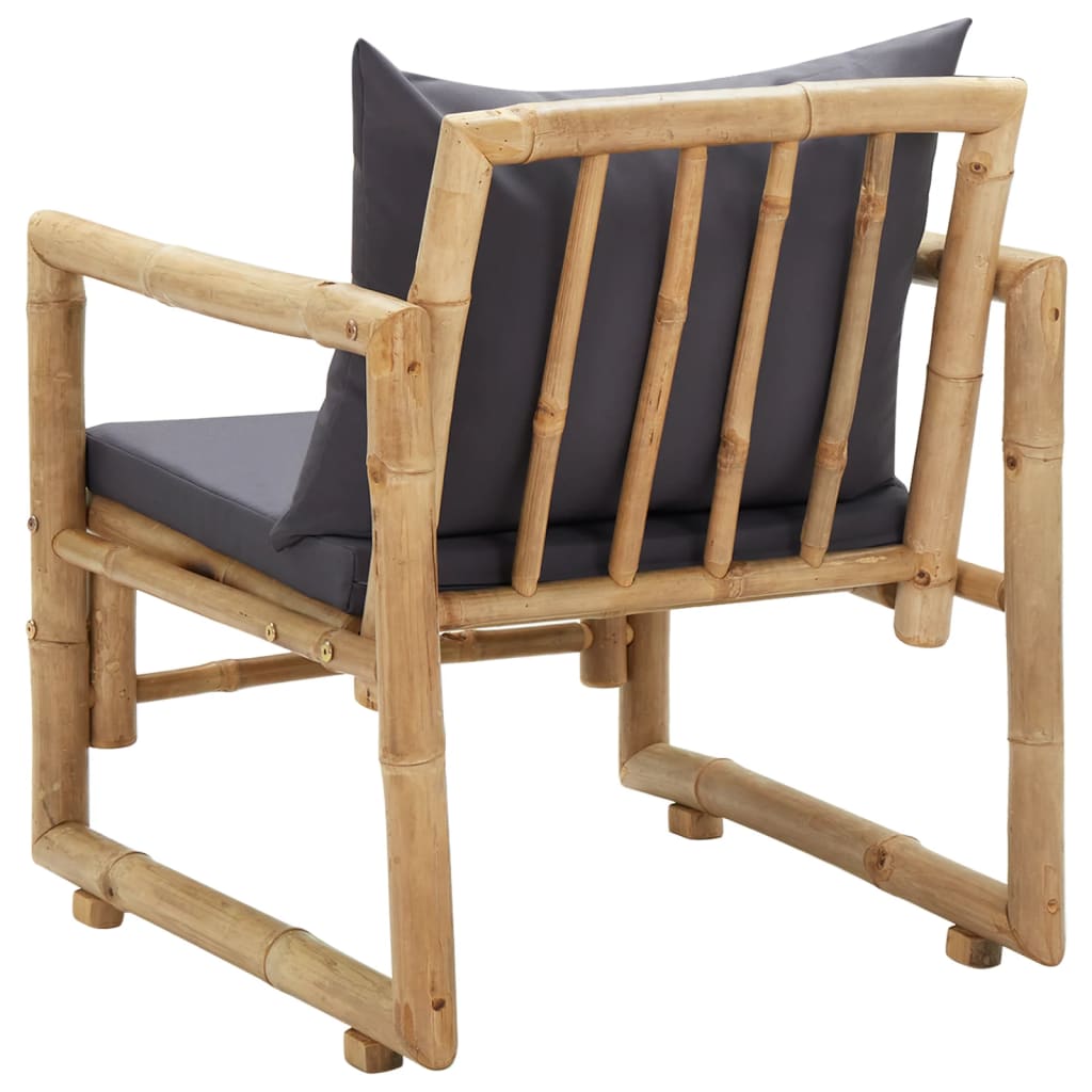vidaXL Gartenstühle mit Kissen 2 Stk. Bambus