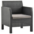 vidaXL Gartenstuhl mit Kissen Anthrazit 63x65x76 cm PP Rattan
