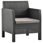 vidaXL Gartenstuhl mit Kissen Anthrazit 63x65x76 cm PP Rattan