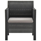 vidaXL Gartenstuhl mit Kissen Anthrazit 63x65x76 cm PP Rattan
