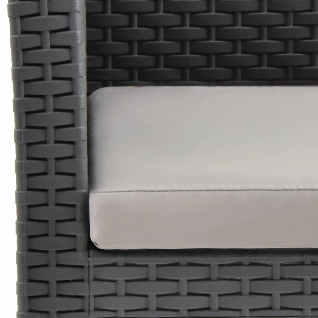 vidaXL Gartenstuhl mit Kissen Anthrazit 63x65x76 cm PP Rattan