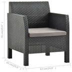 vidaXL Gartenstuhl mit Kissen Anthrazit 63x65x76 cm PP Rattan