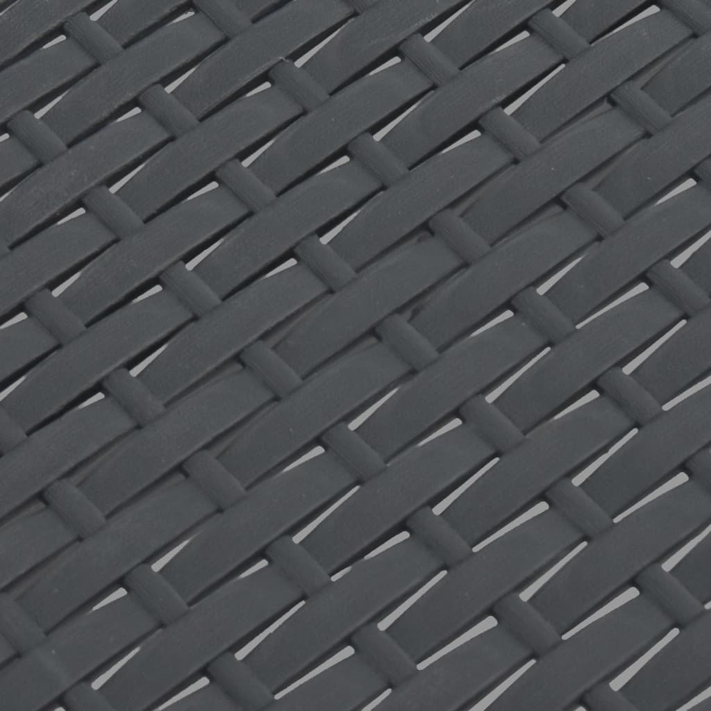 vidaXL Gartentisch Anthrazit 58x58x41 cm PP Rattan