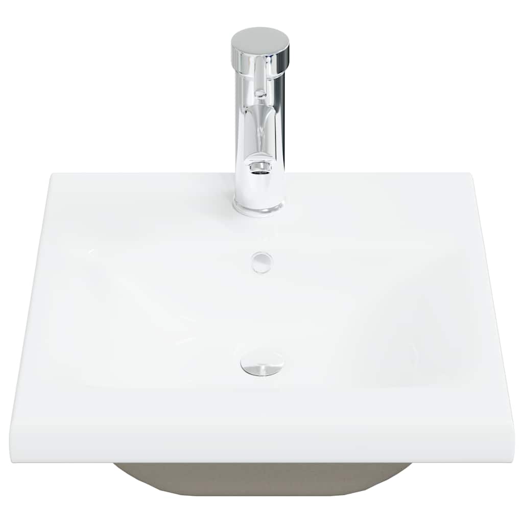vidaXL Einbauwaschbecken mit Wasserhahn 42x39x18 cm Keramik Weiß