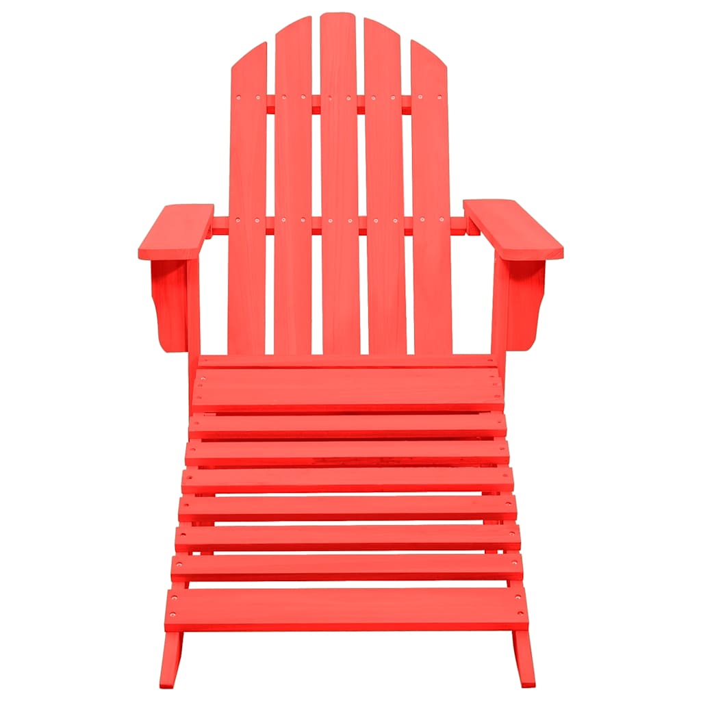 vidaXL Adirondack-Gartenstuhl mit Fußstütze Massivholz Tanne Rot