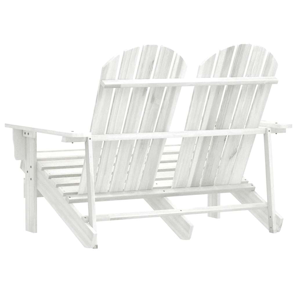vidaXL 2-Sitzer Adirondack-Gartenbank Massivholz Tanne Weiß