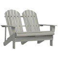vidaXL Adirondack-Gartenbank 2-Sitzer Massivholz Tanne Grau