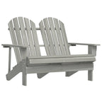 vidaXL Adirondack-Gartenbank 2-Sitzer Massivholz Tanne Grau