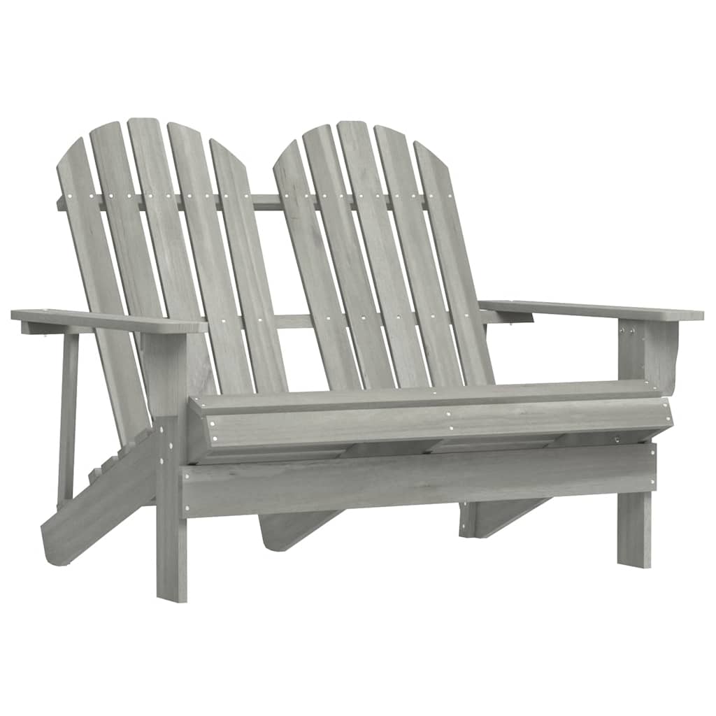 vidaXL Adirondack-Gartenbank 2-Sitzer Massivholz Tanne Grau