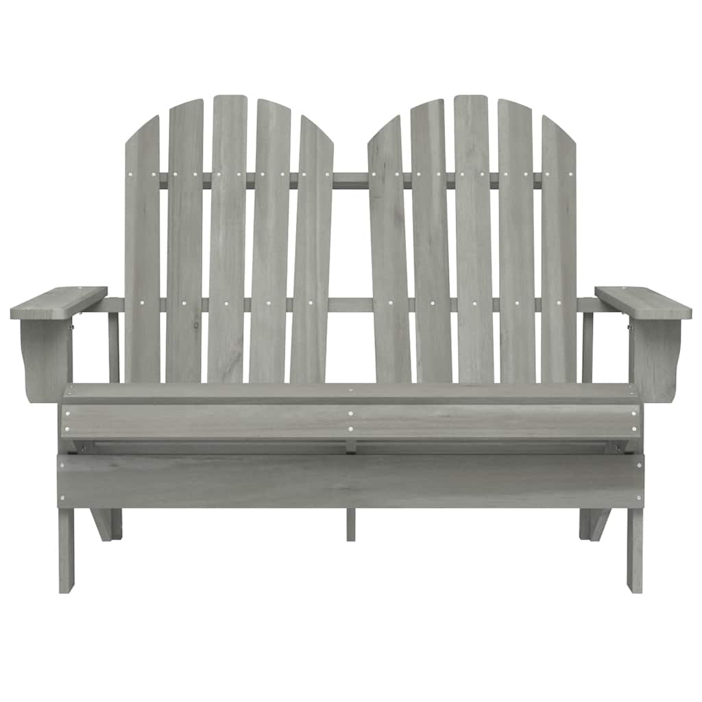 vidaXL Adirondack-Gartenbank 2-Sitzer Massivholz Tanne Grau