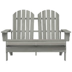vidaXL Adirondack-Gartenbank 2-Sitzer Massivholz Tanne Grau