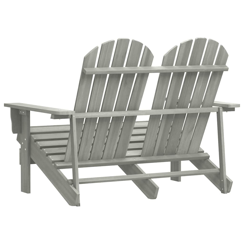 vidaXL Adirondack-Gartenbank 2-Sitzer Massivholz Tanne Grau