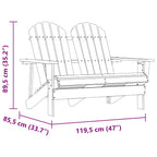 vidaXL Adirondack-Gartenbank 2-Sitzer Massivholz Tanne Grau