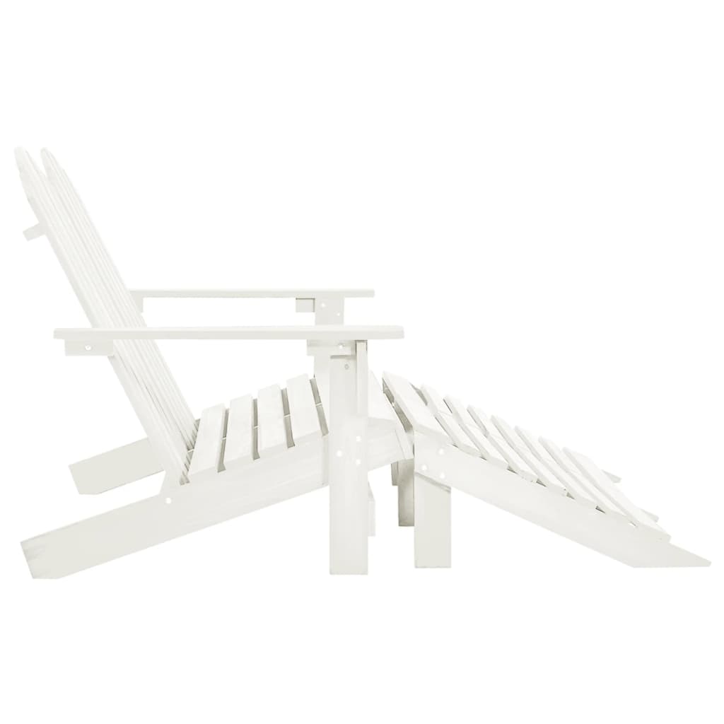 vidaXL Adirondack-Gartenbank 2-Sitzer mit Fußteil Tannenholz Weiß