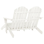 vidaXL Adirondack-Gartenbank 2-Sitzer mit Fußteil Tannenholz Weiß