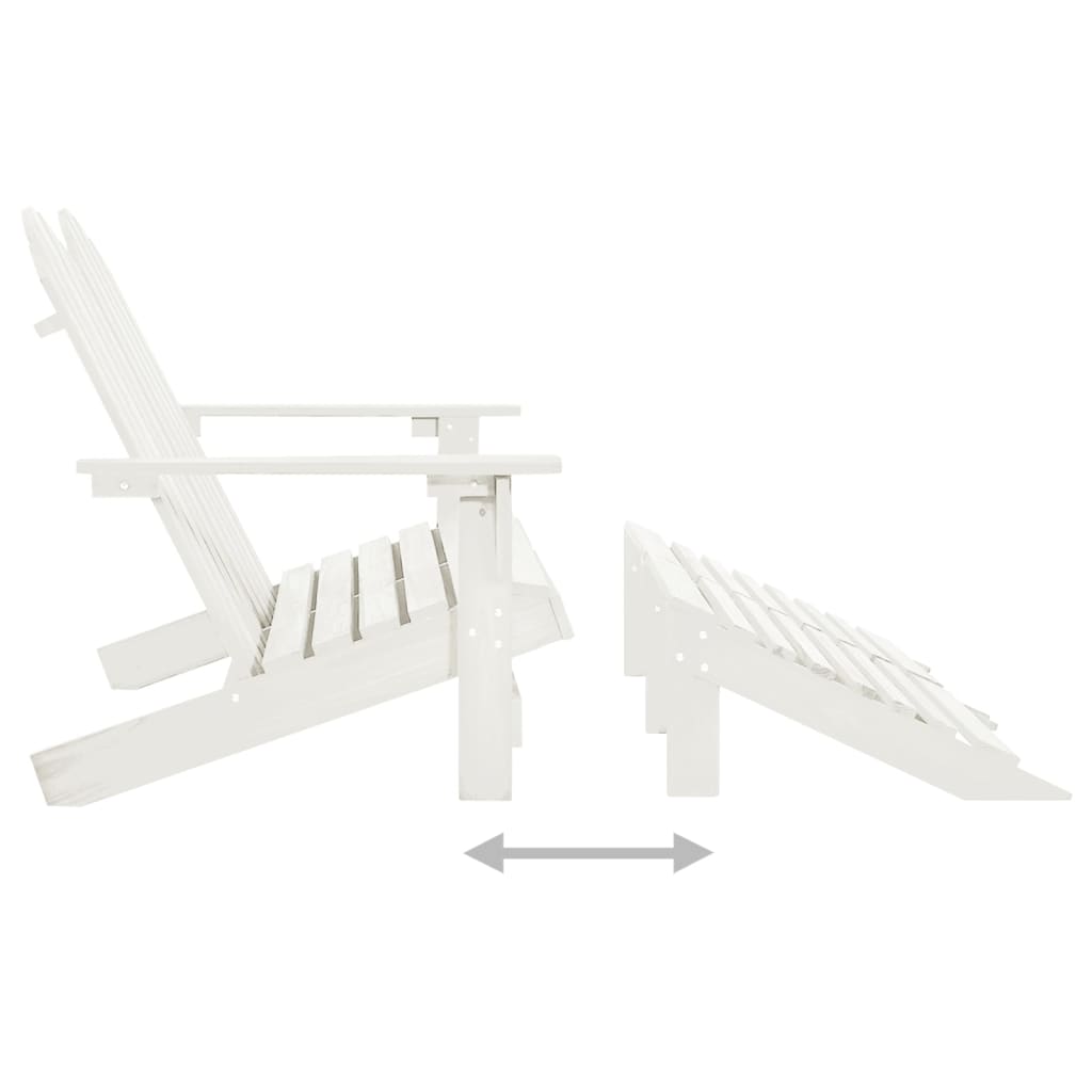 vidaXL Adirondack-Gartenbank 2-Sitzer mit Fußteil Tannenholz Weiß