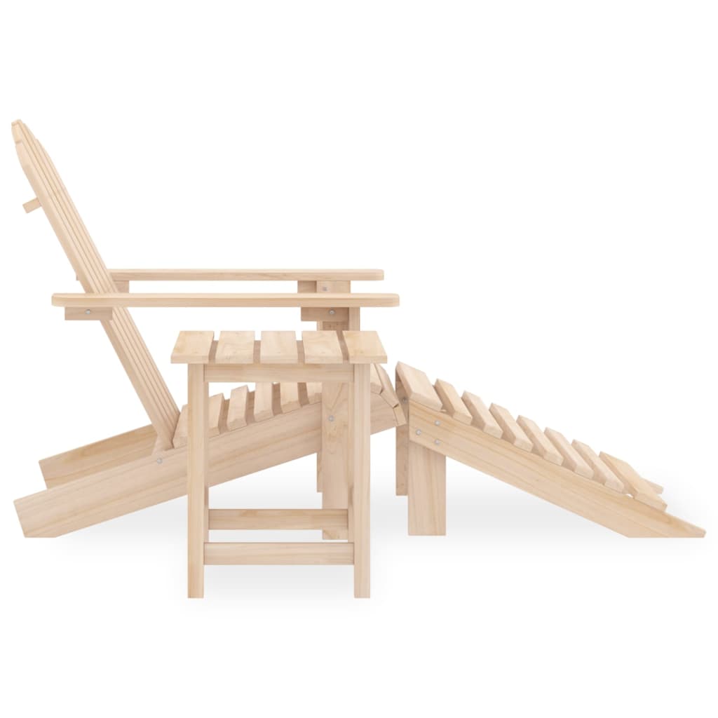 vidaXL Adirondack-Gartenstuhl mit Fußstütze & Tisch Massivholz Tanne