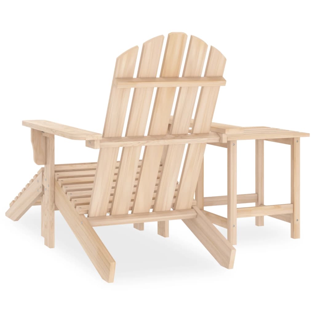 vidaXL Adirondack-Gartenstuhl mit Fußstütze & Tisch Massivholz Tanne
