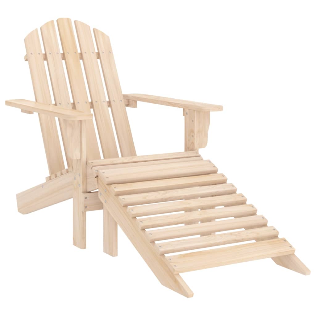vidaXL Adirondack-Gartenstuhl mit Fußstütze & Tisch Massivholz Tanne