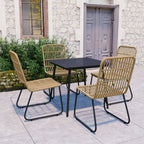 vidaXL 5-tlg. Garten-Essgruppe Schwarz Poly Rattan und Glas