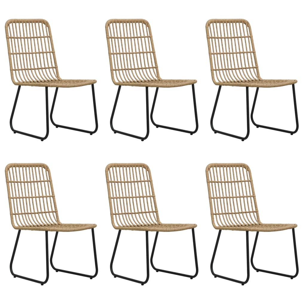 vidaXL 7-tlg. Garten-Essgruppe Poly Rattan und Glas