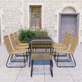 vidaXL 9-tlg. Garten-Essgruppe Poly Rattan und Glas Schwarz