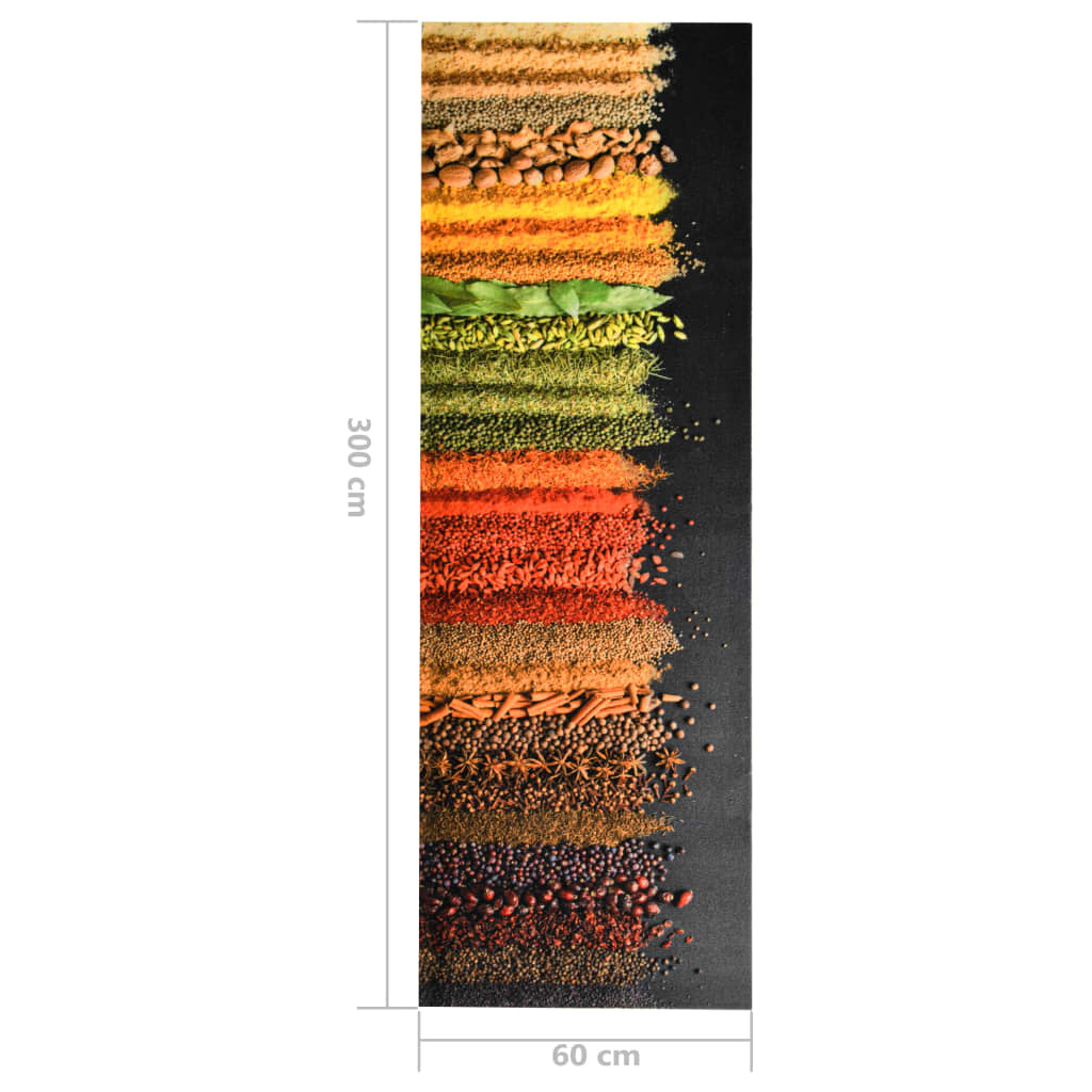 vidaXL Küchenteppich Waschbar Gewürze 60x300 cm