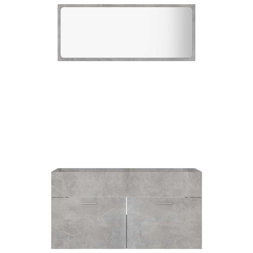 vidaXL 2-tlg. Badmöbel-Set Betongrau Holzwerkstoff