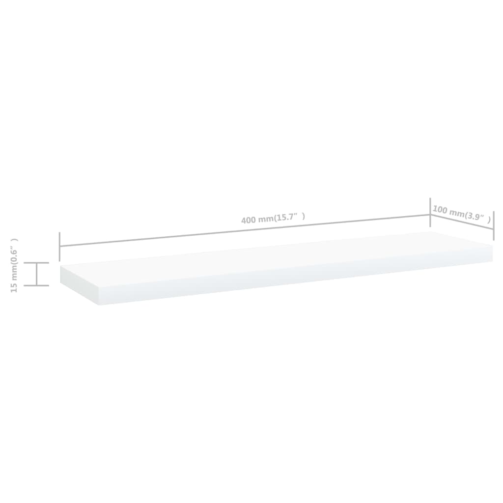 vidaXL Bücherregal-Bretter 4 Stk. Weiß 40x10x1,5 cm Holzwerkstoff