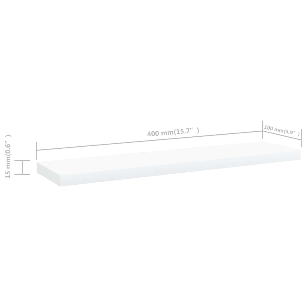 vidaXL Bücherregal-Bretter 8 Stk. Weiß 40x10x1,5 cm Holzwerkstoff