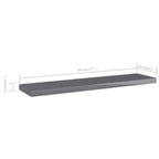 vidaXL Bücherregal-Bretter 4 Stk. Hochglanz-Grau 40x10x1,5 cm