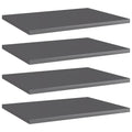 vidaXL Bücherregal-Bretter 4 Stk. Hochglanz-Grau 40x10x1,5 cm