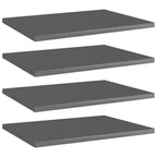 vidaXL Bücherregal-Bretter 4 Stk. Hochglanz-Grau 40x10x1,5 cm