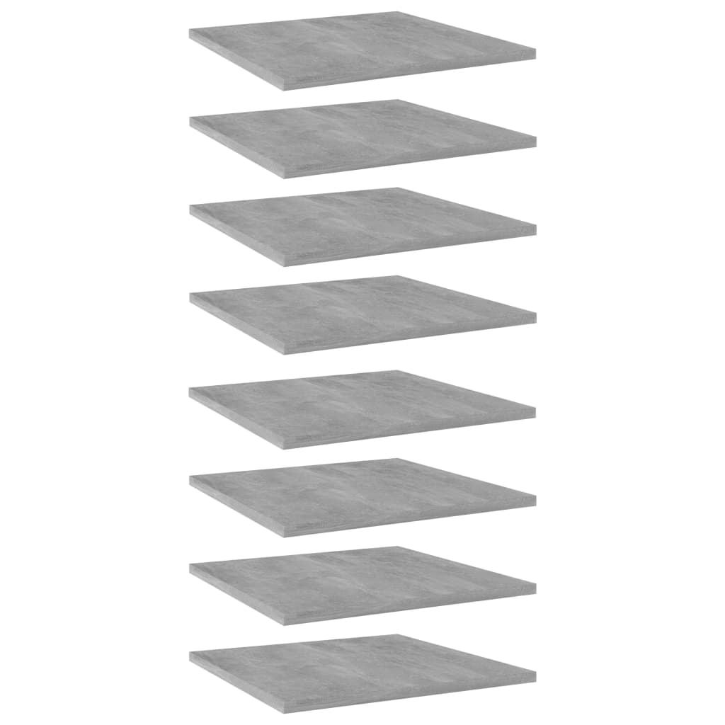 vidaXL Bücherregal-Bretter 8 Stk. Betongrau 40x10x1,5 cm Holzwerkstoff