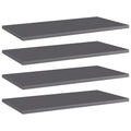 vidaXL Bücherregal-Bretter 4 Stk. Hochglanz-Grau 60x30x1,5 cm