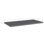 vidaXL Bücherregal-Bretter 4 Stk. Hochglanz-Grau 60x30x1,5 cm