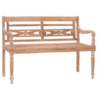 vidaXL Batavia-Bank 120 cm Weiß Massivholz Teak