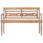 vidaXL Batavia-Bank 120 cm Weiß Massivholz Teak