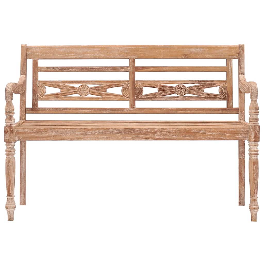 vidaXL Batavia-Bank 120 cm Weiß Massivholz Teak