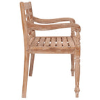 vidaXL Batavia-Bank 120 cm Weiß Massivholz Teak