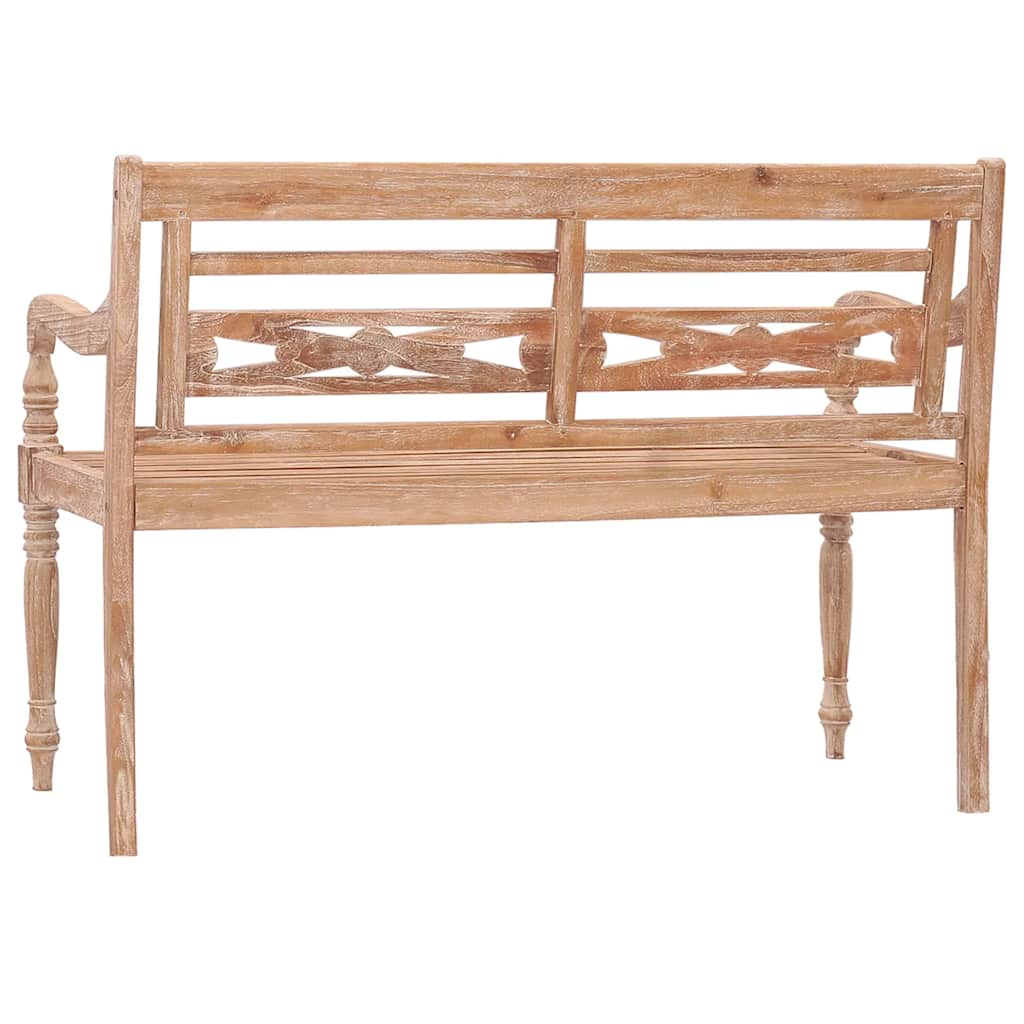 vidaXL Batavia-Bank 120 cm Weiß Massivholz Teak