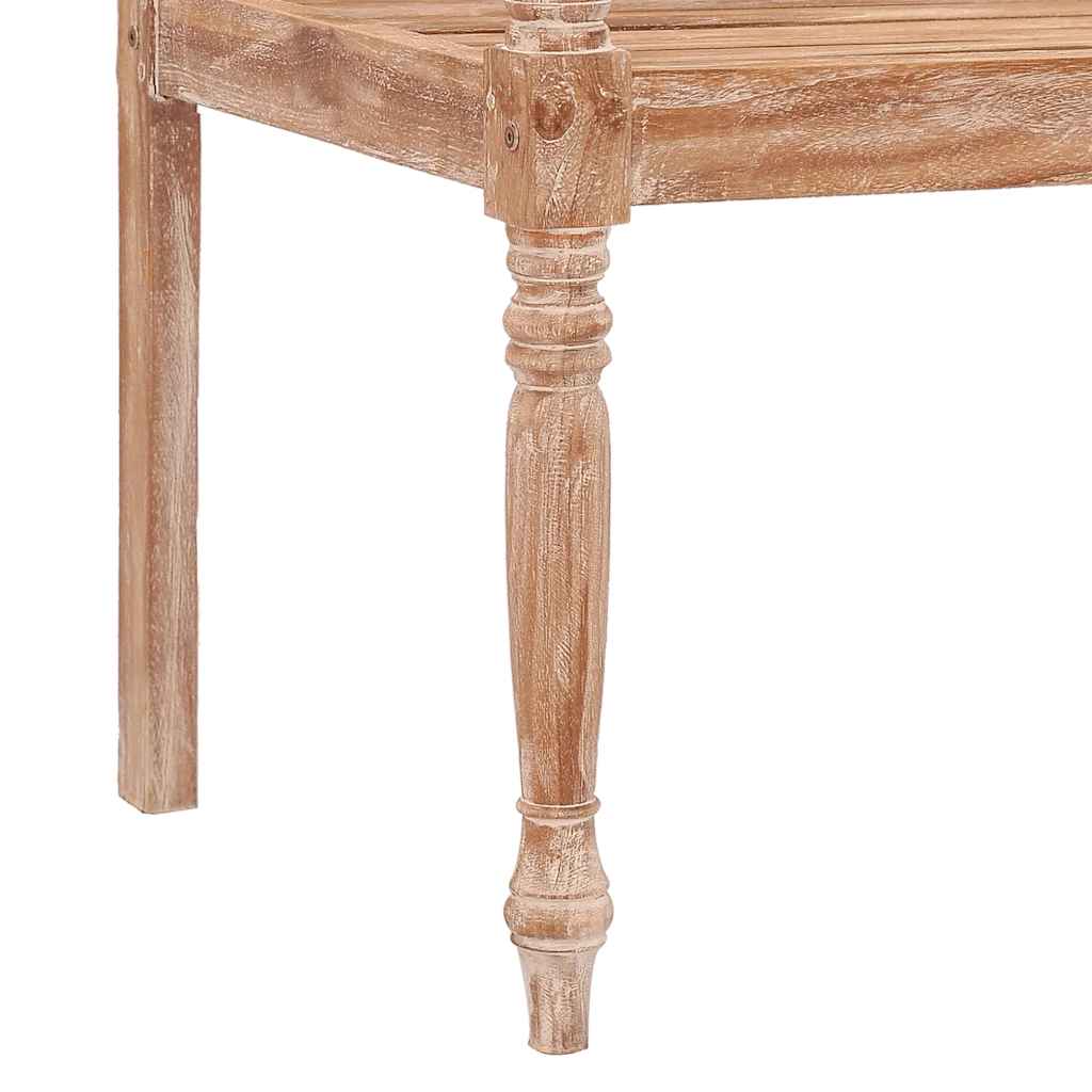 vidaXL Batavia-Bank 120 cm Weiß Massivholz Teak