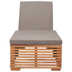 vidaXL Sonnenliege mit Dunkelgrauem Kissen Teak Massivholz