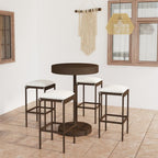 vidaXL 5-tlg. Gartenbar-Set mit Kissen Poly Rattan Braun