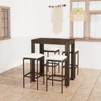 vidaXL 5-tlg. Gartenbar-Set mit Kissen Poly Rattan Braun
