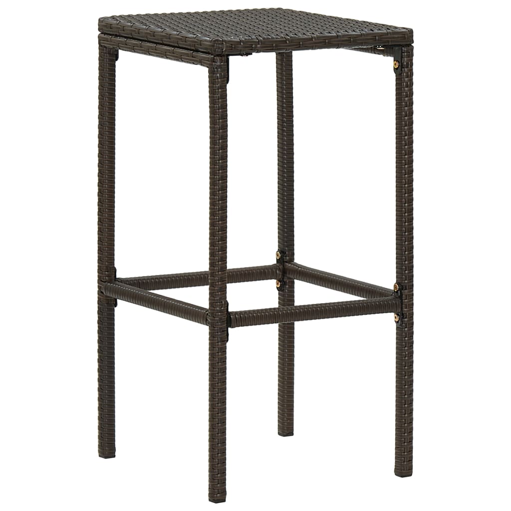 vidaXL 7-tlg. Gartenbar-Set mit Kissen Poly Rattan Braun
