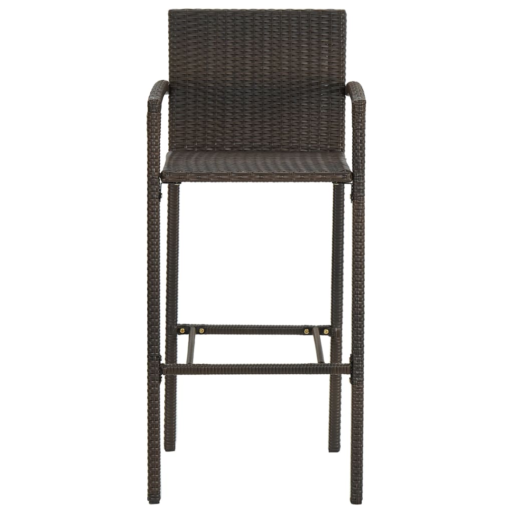 vidaXL 5-tlg. Garten-Bar-Set mit Armlehnen Poly Rattan Braun
