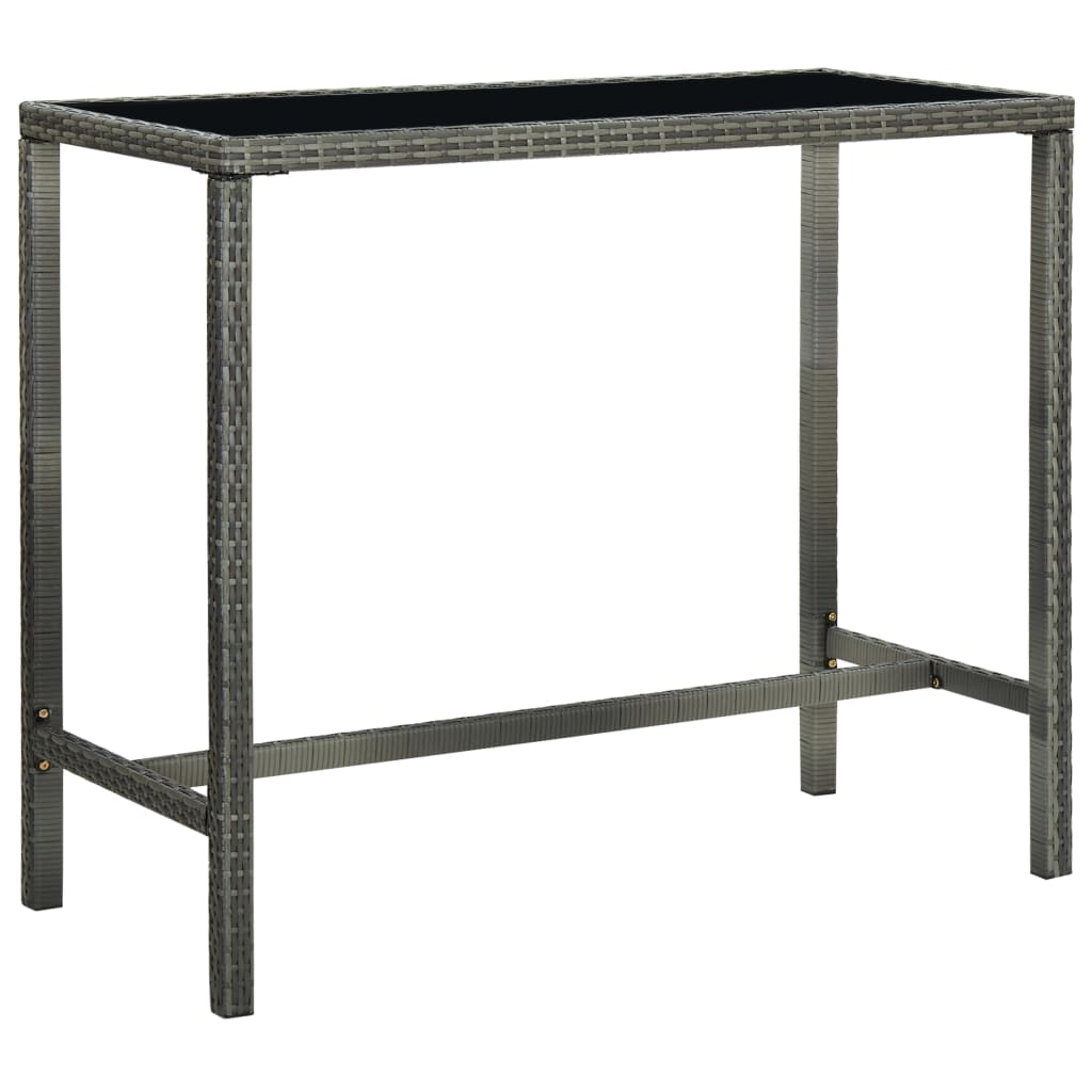 vidaXL 9-tlg. Gartenbar-Set mit Kissen Poly Rattan Grau