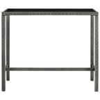 vidaXL 9-tlg. Gartenbar-Set mit Kissen Poly Rattan Grau